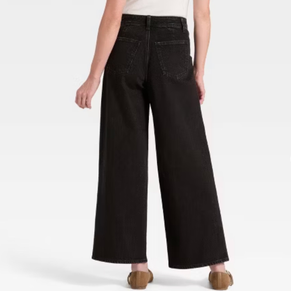 Universal Thread High Rise Sailor Wide Leg Black Denim Jeans / Pants Size 12 - Picture 2 of 8